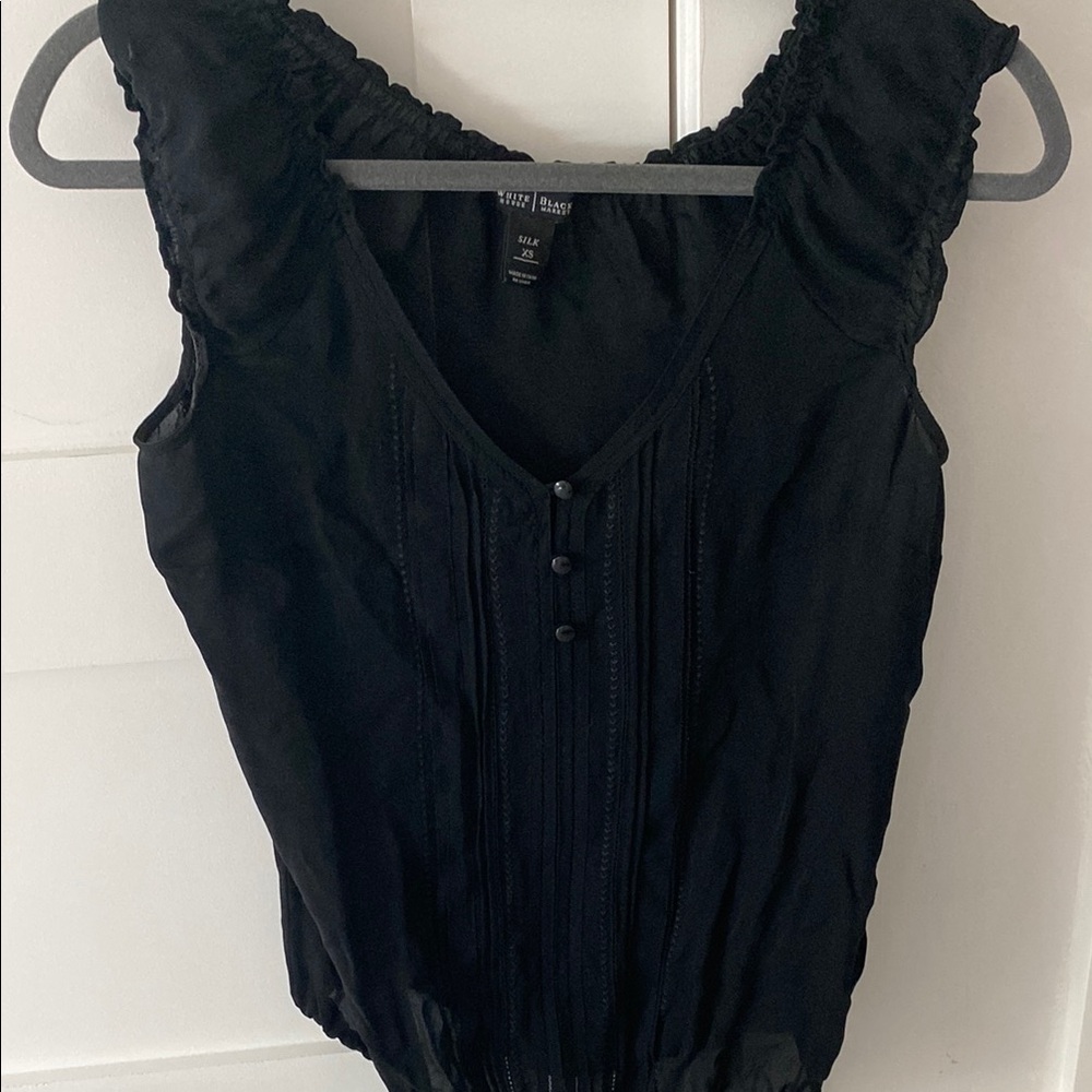 Black Silk Sleeveless Top